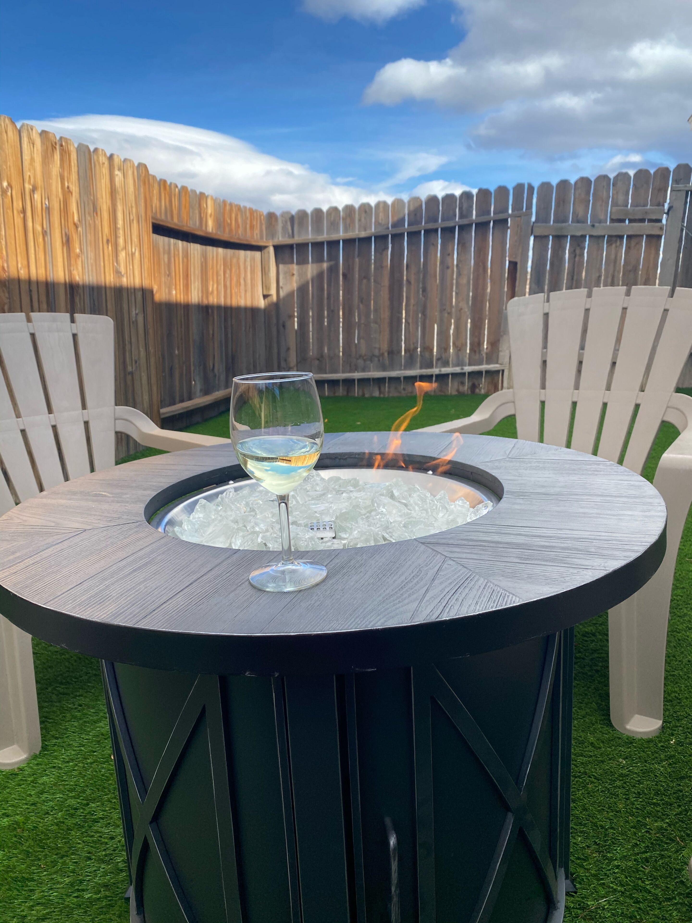 Gas Fire Pit and Chairs