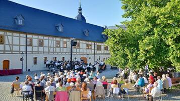 Outdoor banquet area