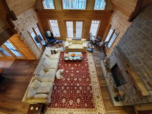 Smart TV, fireplace, video games, DVD player