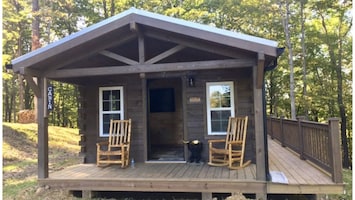 Image of Amish-Built Log Cabin with Private Ravine Views