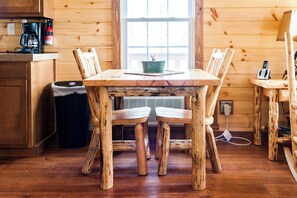 Dining - Amish-Built Log Cabin with Private Ravine Views (Genoa)