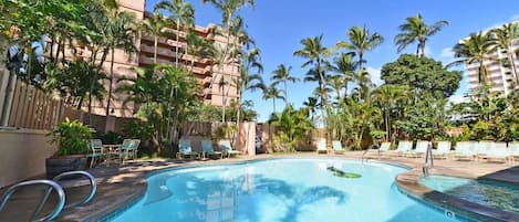 Outdoor pool, a heated pool
