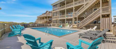 Piscine extérieure, piscine chauffée