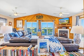 TV, video games, DVD player, foosball - Oceanfront Avon Home with Private Pool, Hot Tub, Deluxe Game Room, Tiki Bar (Avon)
