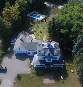 The Sutton House B&B estate with pool and extra parking.