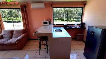 Family Villa, 2 Bedrooms, Garden View | Private kitchen | Fridge, microwave