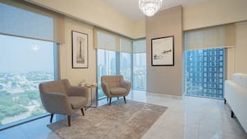 Superior Apartment, 1 Bedroom, City View | Living area