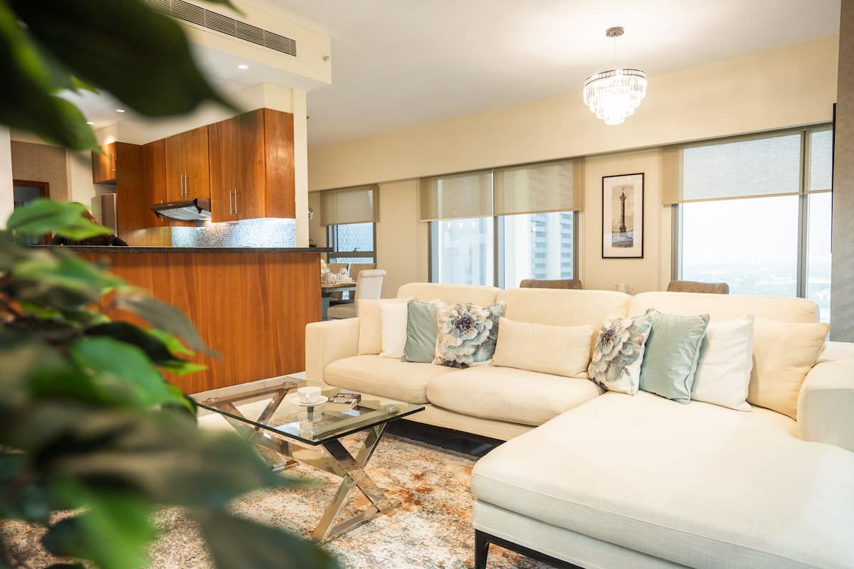 Superior Apartment, 1 Bedroom, City View | Living area