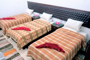 Blackout curtains, bed sheets