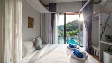 Kamar Double Standar, balkon | Seprai premium, tempat tidur Select Comfort, dan brankas