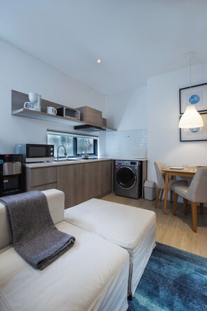 Superior Apartment, 1 Bedroom | Private kitchen | Fridge, microwave, stovetop, coffee grinder