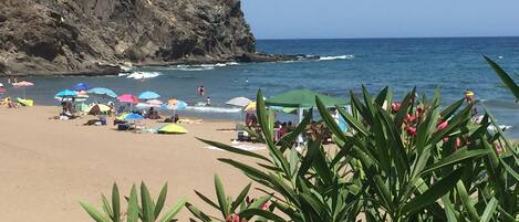Beach nearby, sun-loungers