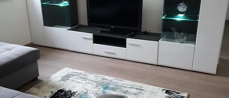 Fernseher, DVD-Player, Bücher