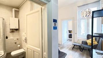 Standard Apartment | Bathroom | Shower, rainfall showerhead, free toiletries, hair dryer