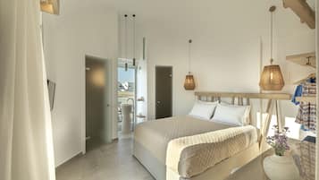 Suite Presidensial, pemandangan gunung (Next to Caldera) | 1 kamar tidur, seprai katun Mesir, dan seprai premium