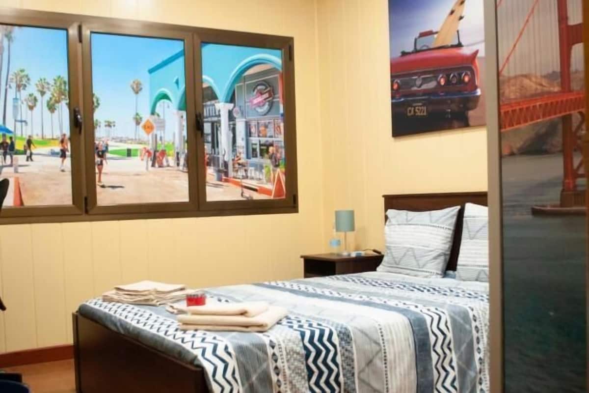 Double Room with Shared Bathroom  (California Room) | 2 bedrooms, desk, laptop workspace, iron/ironing board