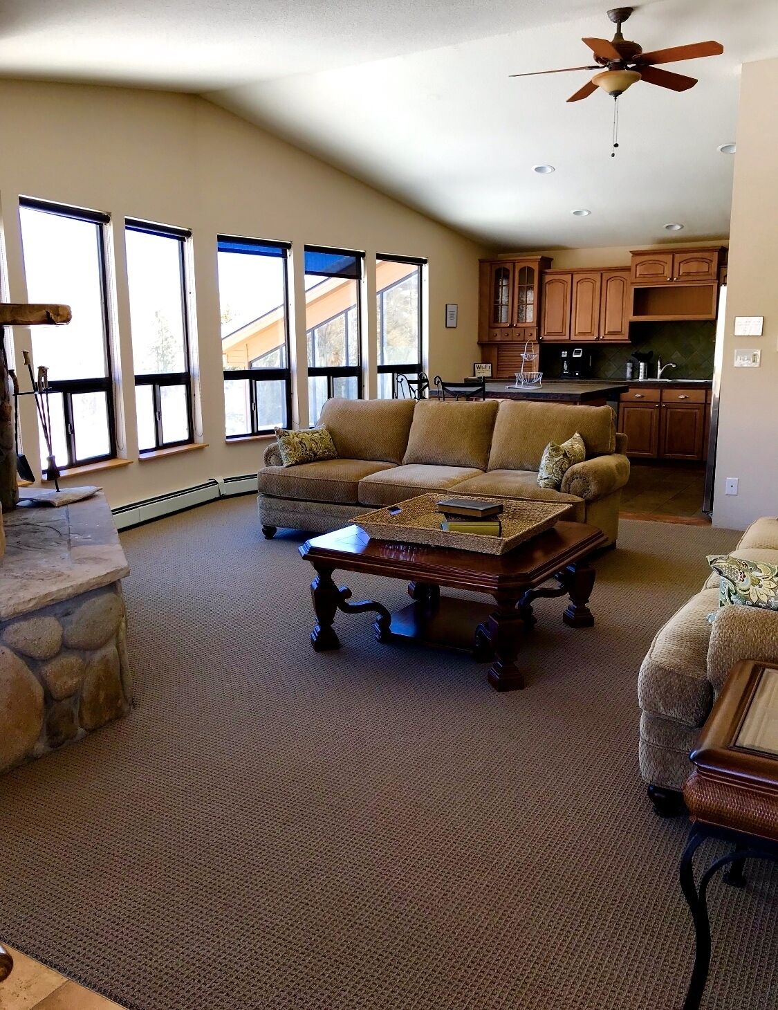 Living Room/Kitchen in background