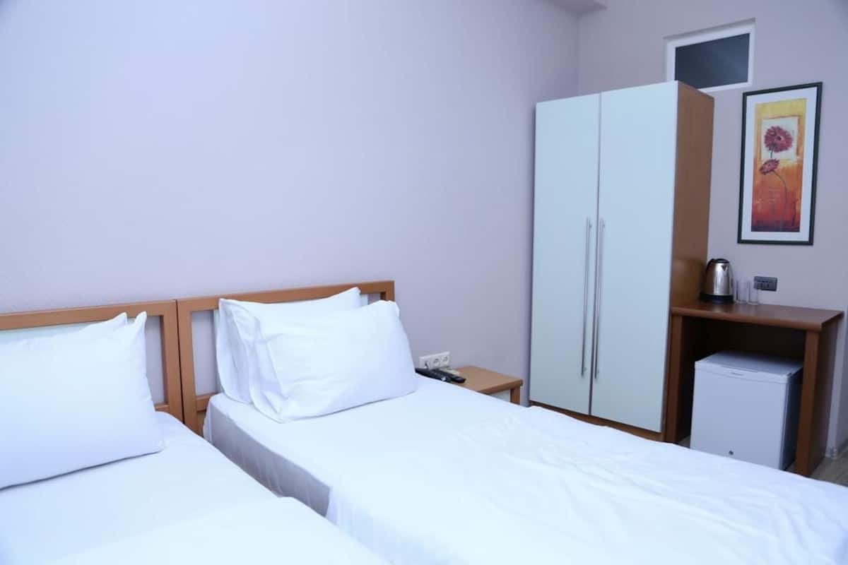 Habitación económica con 2 camas individuales | Caja de seguridad en la habitación, cortinas blackout y insonorización