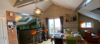 Lys og komfortabel lejlighed med udsigt over Gerardmer og dens skråninger