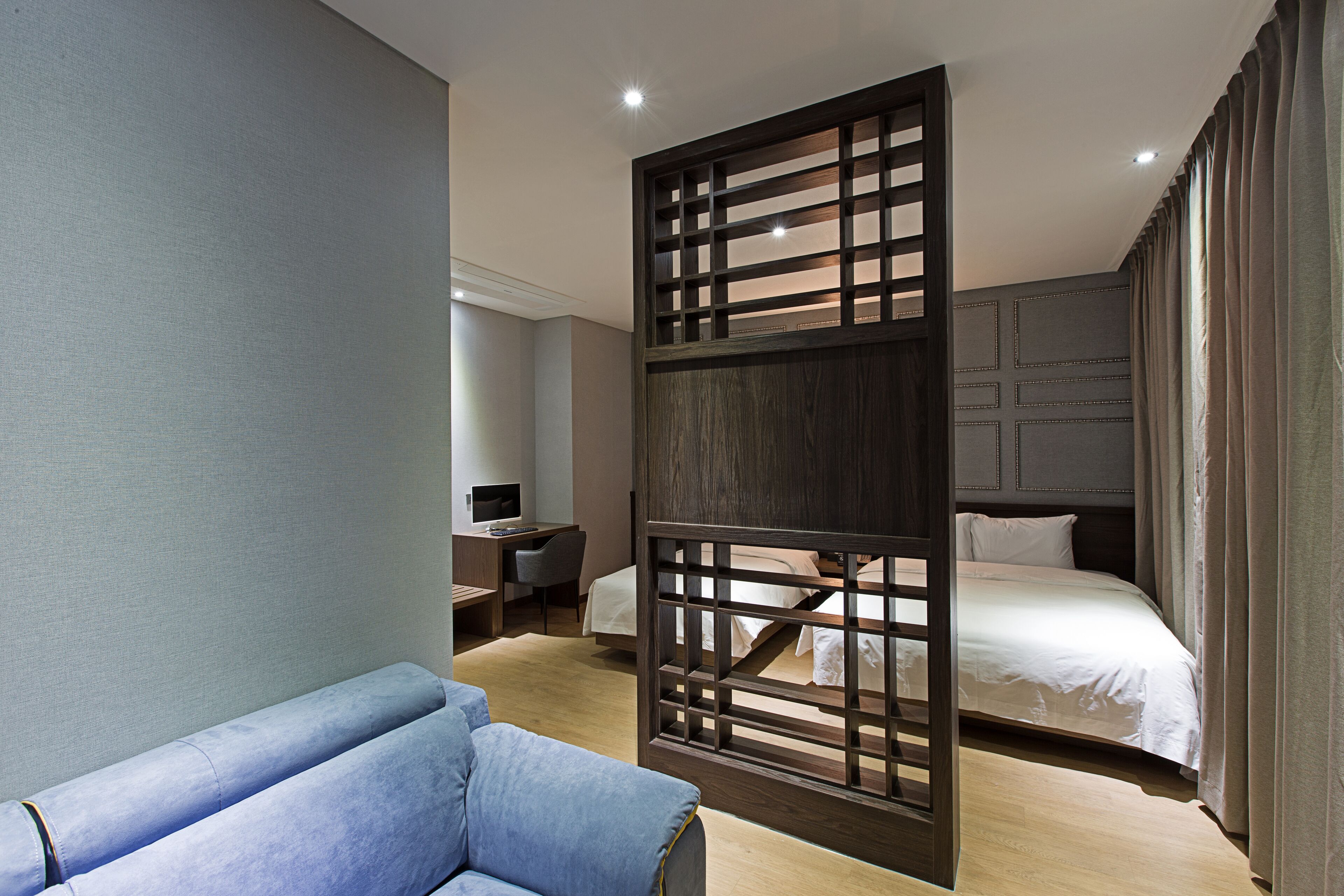 Suite - havudsigt (Twin) | Opholdsområde | Fladskærms-tv, gulvvarme