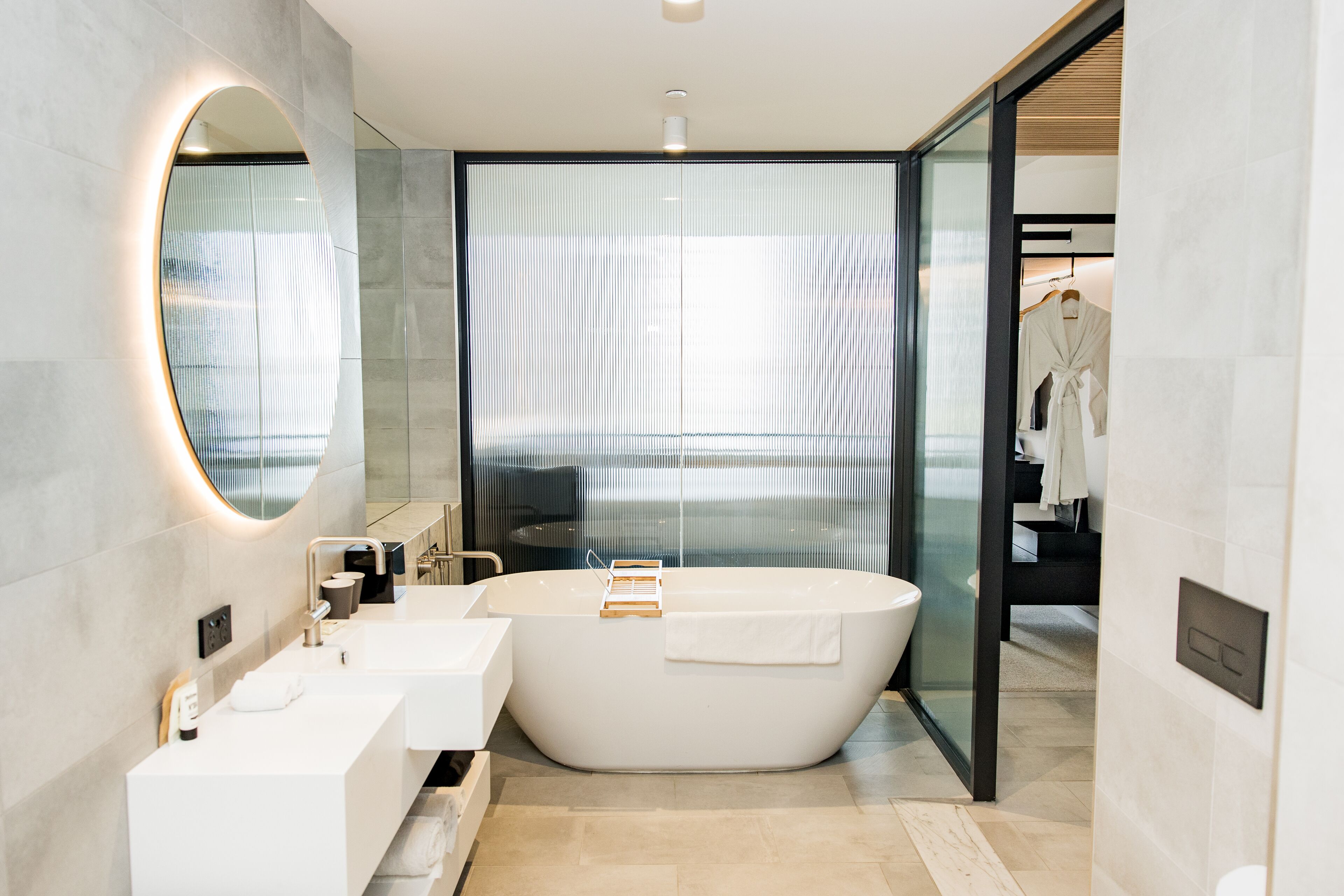 elizabeth quay lux | bathroom | shower, rainfall showerhead, free toiletries, hair dryer