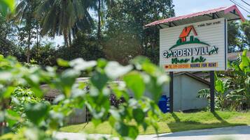 A sign for Garden Villa Khao Lak, indicating it is available for rent.