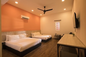 Deluxe Room, 2 Queen Beds, Non Smoking | Desk, iron/ironing board, free WiFi