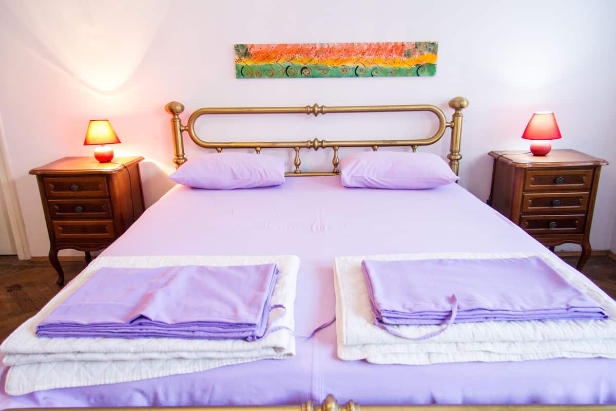 Iron/ironing board, free cots/infant beds, free WiFi, bed sheets