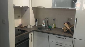 Apartment (Ul cetinjski put, ul 2 bb) | Private kitchen | Fridge, oven, stovetop, cookware/dishes/utensils