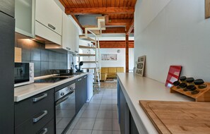 Fridge, microwave, stovetop, dishwasher