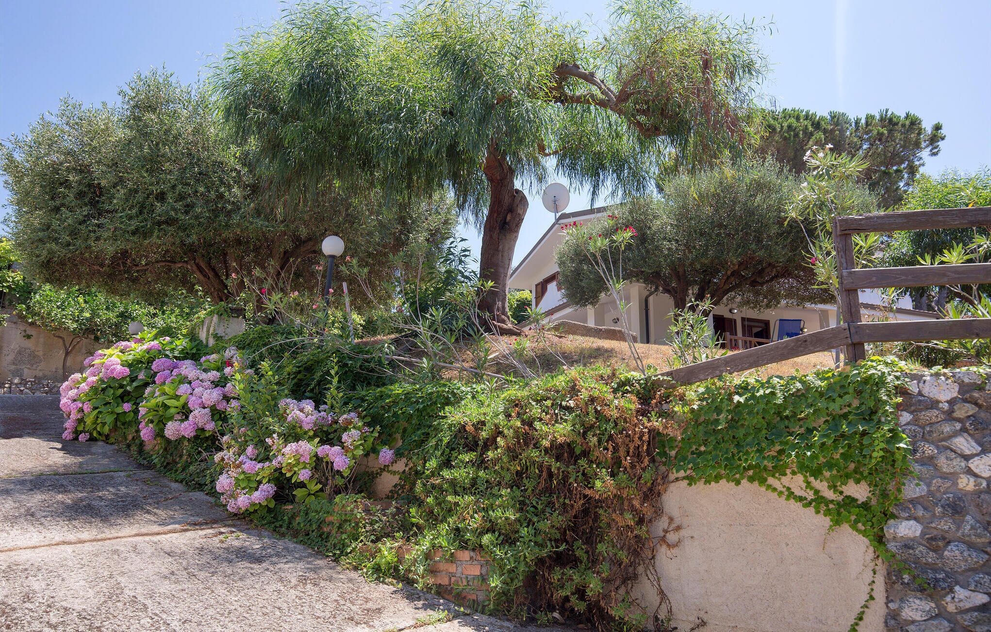 A pathway leading to a house surrounded by lush greenery and flowering plants. - 3 bedroom nice apartment in Joppolo VV (Joppolo VV)