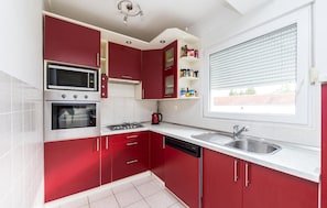 Fridge, microwave, stovetop, dishwasher