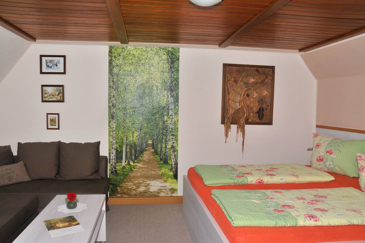 Habitación básica doble | Cortinas opacas y ropa de cama