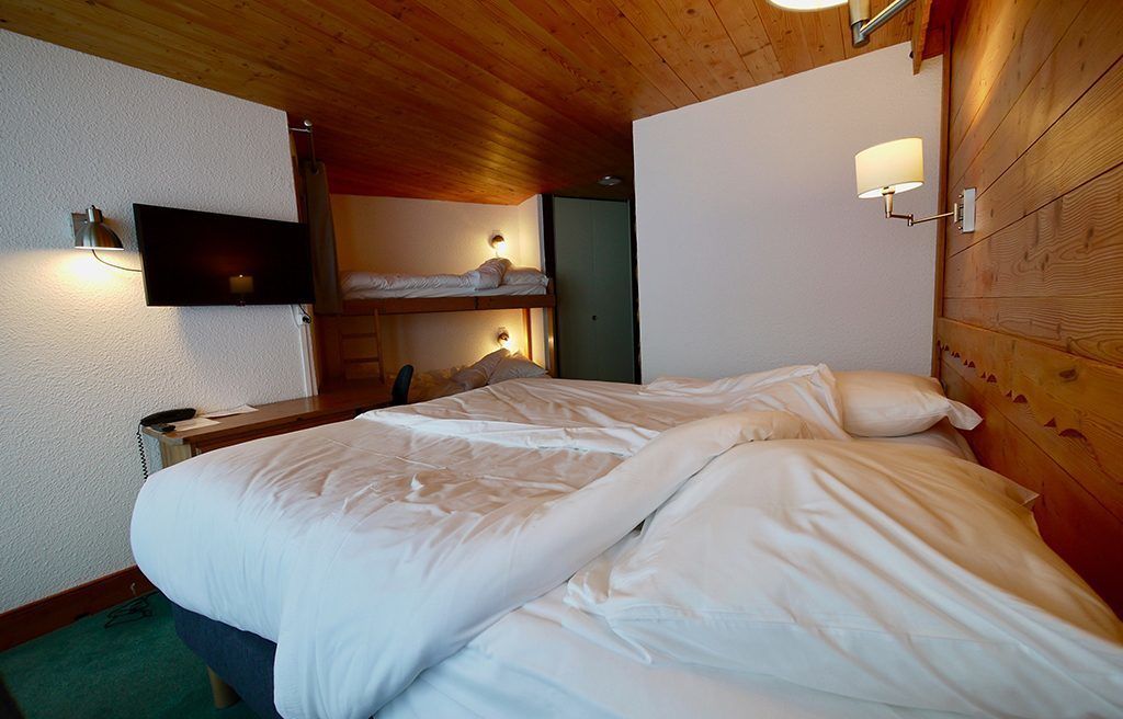 quadruple room, mountain view | in-room safe, desk, iron/ironing board, free cots/infant beds