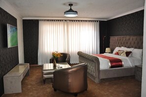 Skrivebord, blendingsgardiner, wi-fi (inkludert) og sengetøy