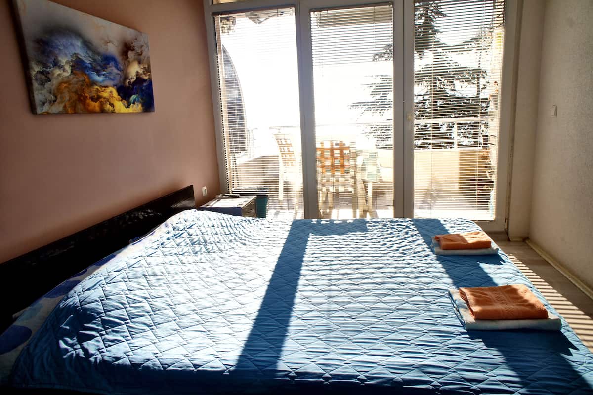 Studio classique, 1 trÚs grand lit et 1 canapé-lit, vue sur le lac | Fer et planche à repasser, accÚs au Wi-Fi (inclus), literie fournie