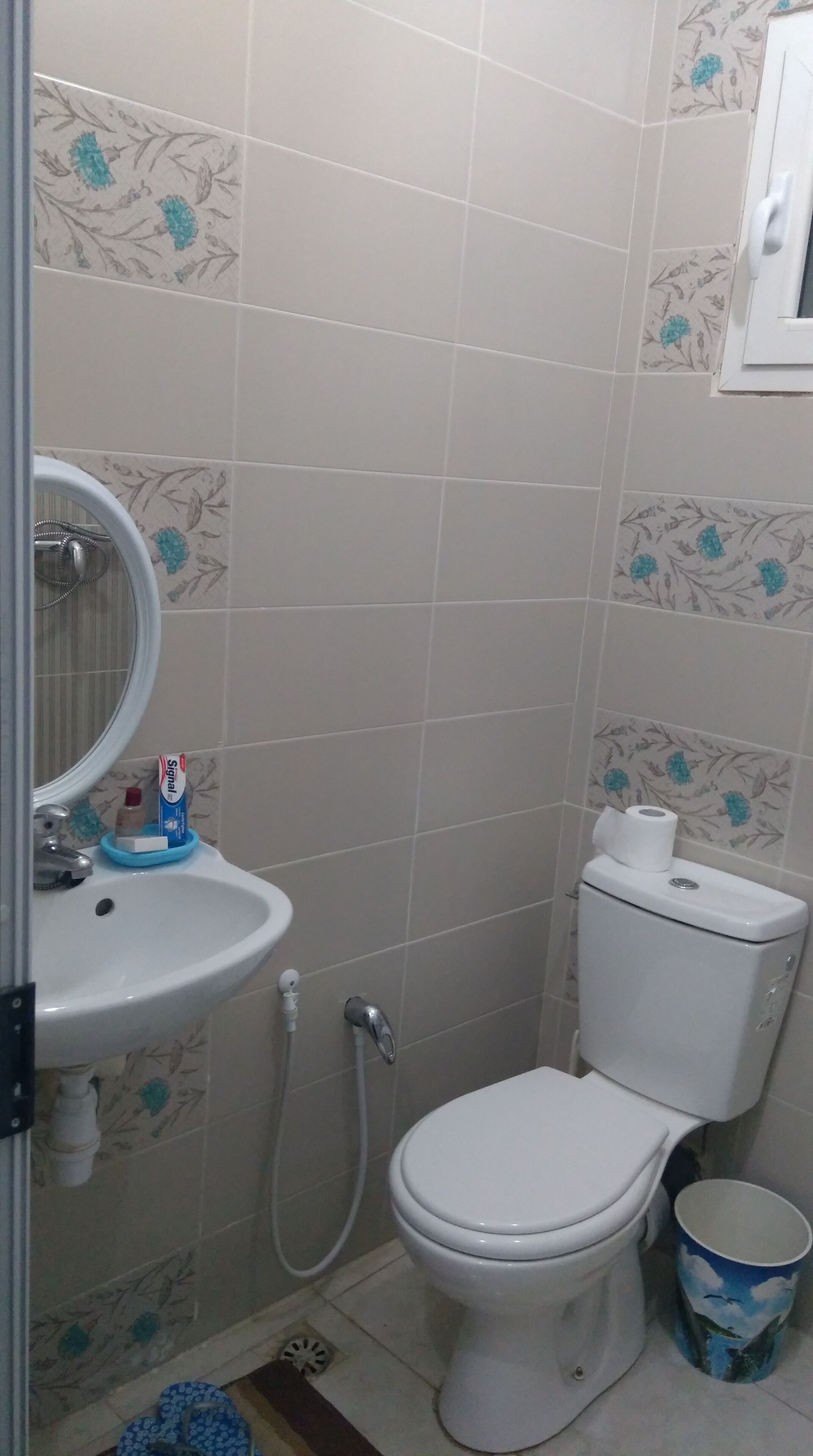 Shower, towels, soap, shampoo