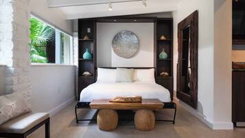 1 bedroom, desk, iron/ironing board, travel crib