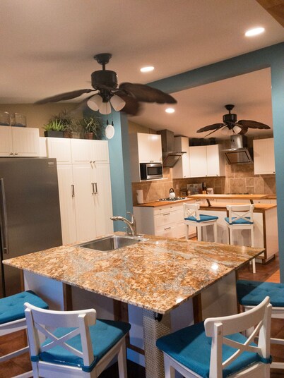 Huge Modern Waterfront Private Professional Set Green Foodie Dream Kitchen