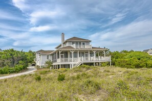 Exterior - Large home with private guest crofter across from the beach access, wrap around porches (Bald Head Island)