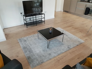 Panoramic Apartment, 2 Bedrooms, Non Smoking, Kitchen | Living area | Smart TV