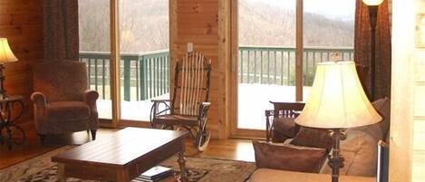 Smart TV, fireplace, DVD player, books