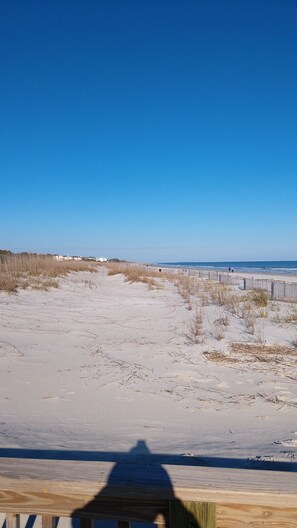 Beach nearby, sun loungers