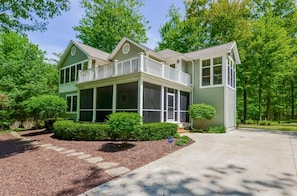 Front side/corner of Saugatuck Beach area House, 'Shorewood'