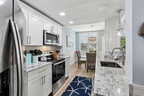 Fridge, microwave, oven, dishwasher - 608 Barrington Park ~ Cozy 1BR Villa with Lagoon Views, Steps to Beach (Hilton Head Island)
