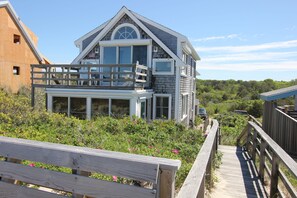 Terrace/patio - 89-2 Salt Marsh Rd -Oceanfront Cottage w/ 180° Cape Cod Bay Views & Balcony! (East Sandwich)