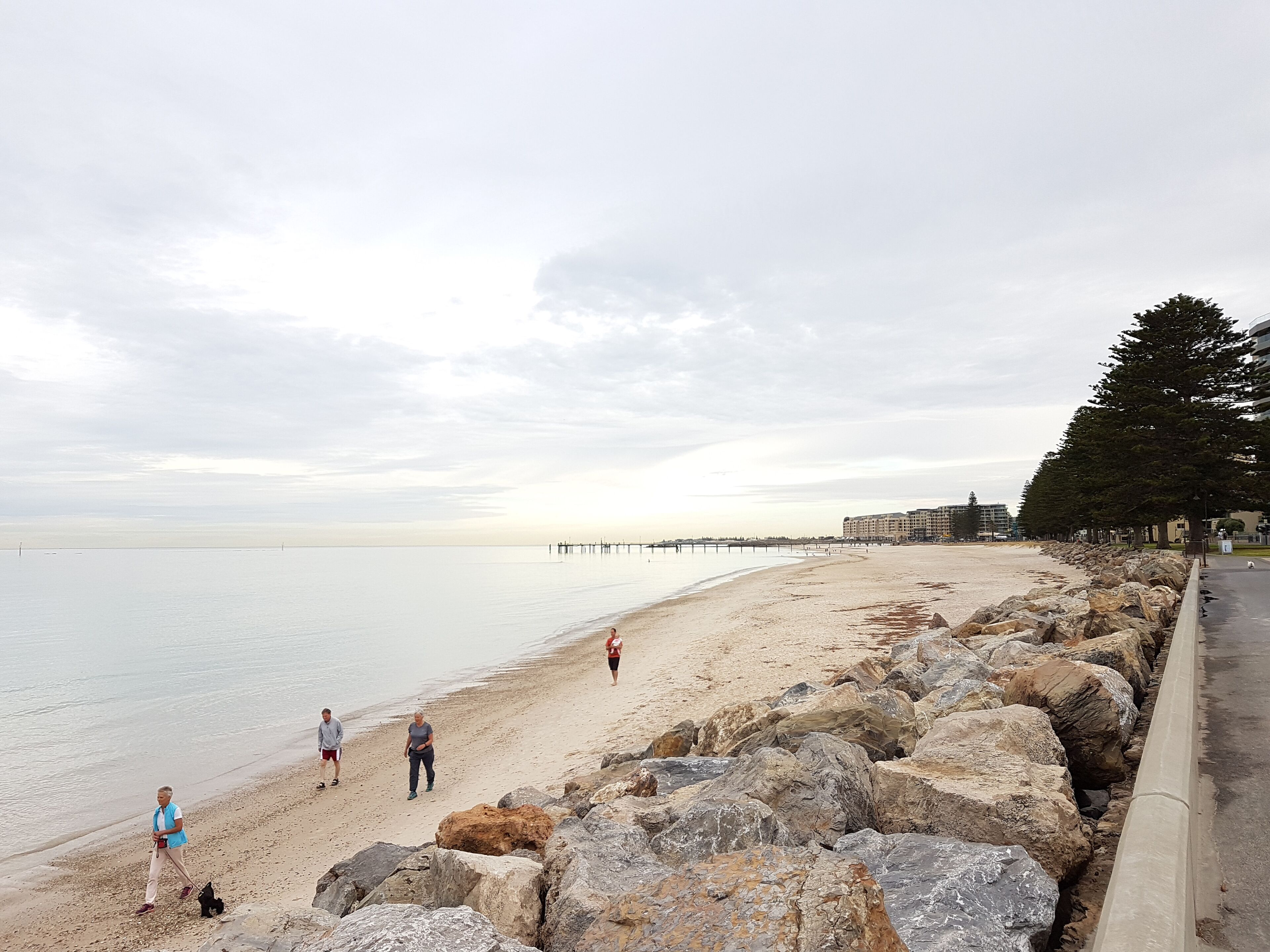 On the beach, sun-loungers, beach towels