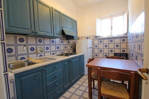 Fridge, coffee/tea maker, dining tables