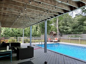 Outdoor pool, a heated pool - Modern Family Retreat with Heated Pool, Playground and Peloton (Hampton Bays)