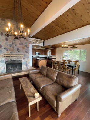 Télévision, cheminée, jeux vidéo, lecteur de DVD